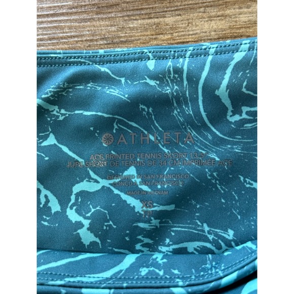 Athleta Ace‎ Print Tennis Skort XS Teal Marble Golf Pickleball Activewear NWOT - Picture 4 of 5